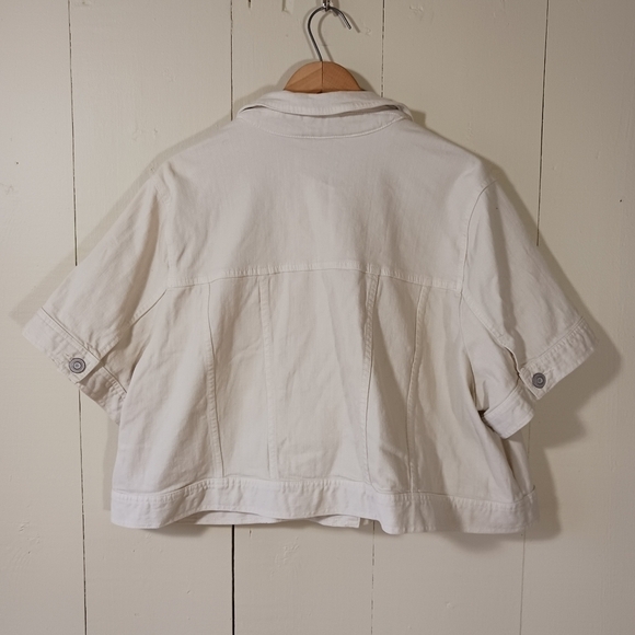 Short Sleeves White denim jacket - Picture 2 of 8